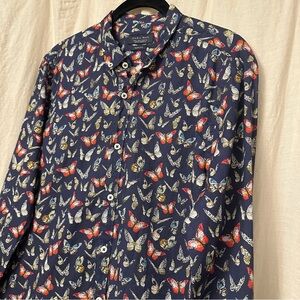 Zara Slim Butterfly Print Shirt